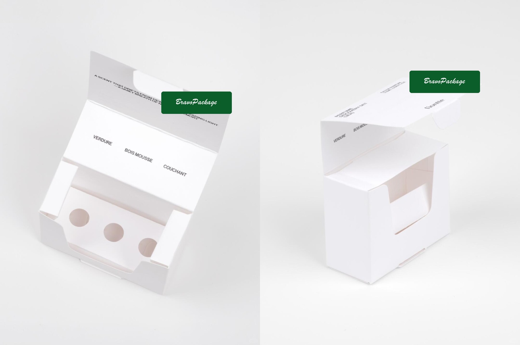 Minimal Sample Fragrance Box with Poetic Details packaging collage