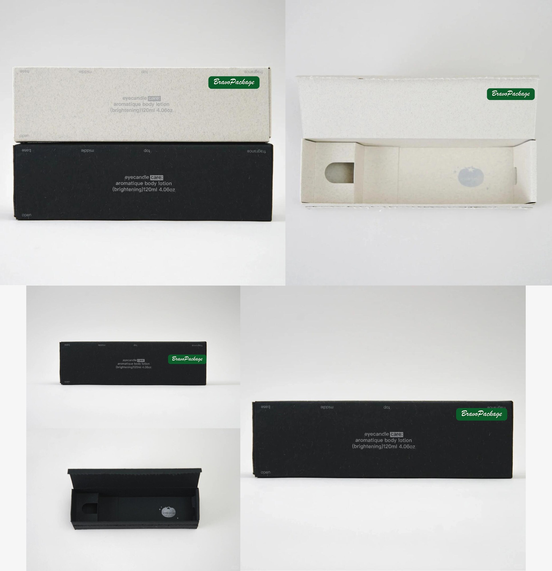 Simple Tear Strip Fragrance Box packaging collage