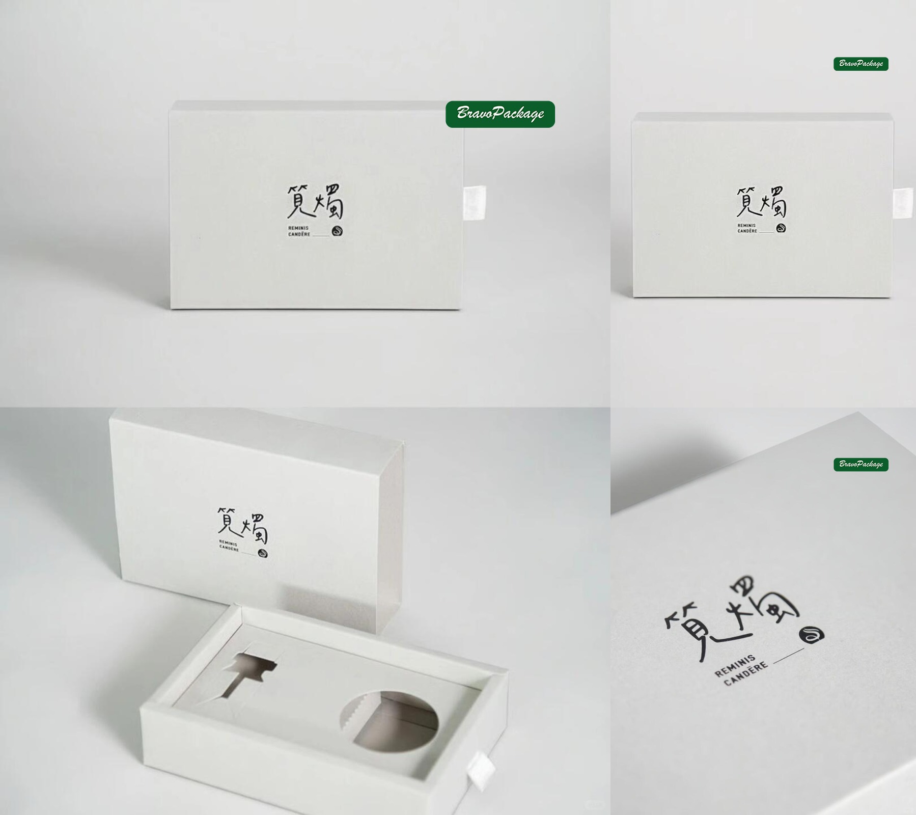 Gray Drawer Box for Essential Oil Gift Sets packaging collage