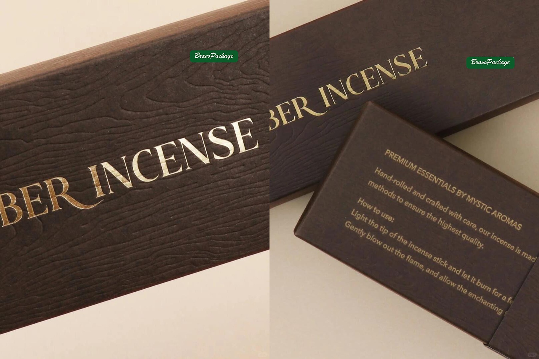Wood Texture Incense Packaging Box packaging collage