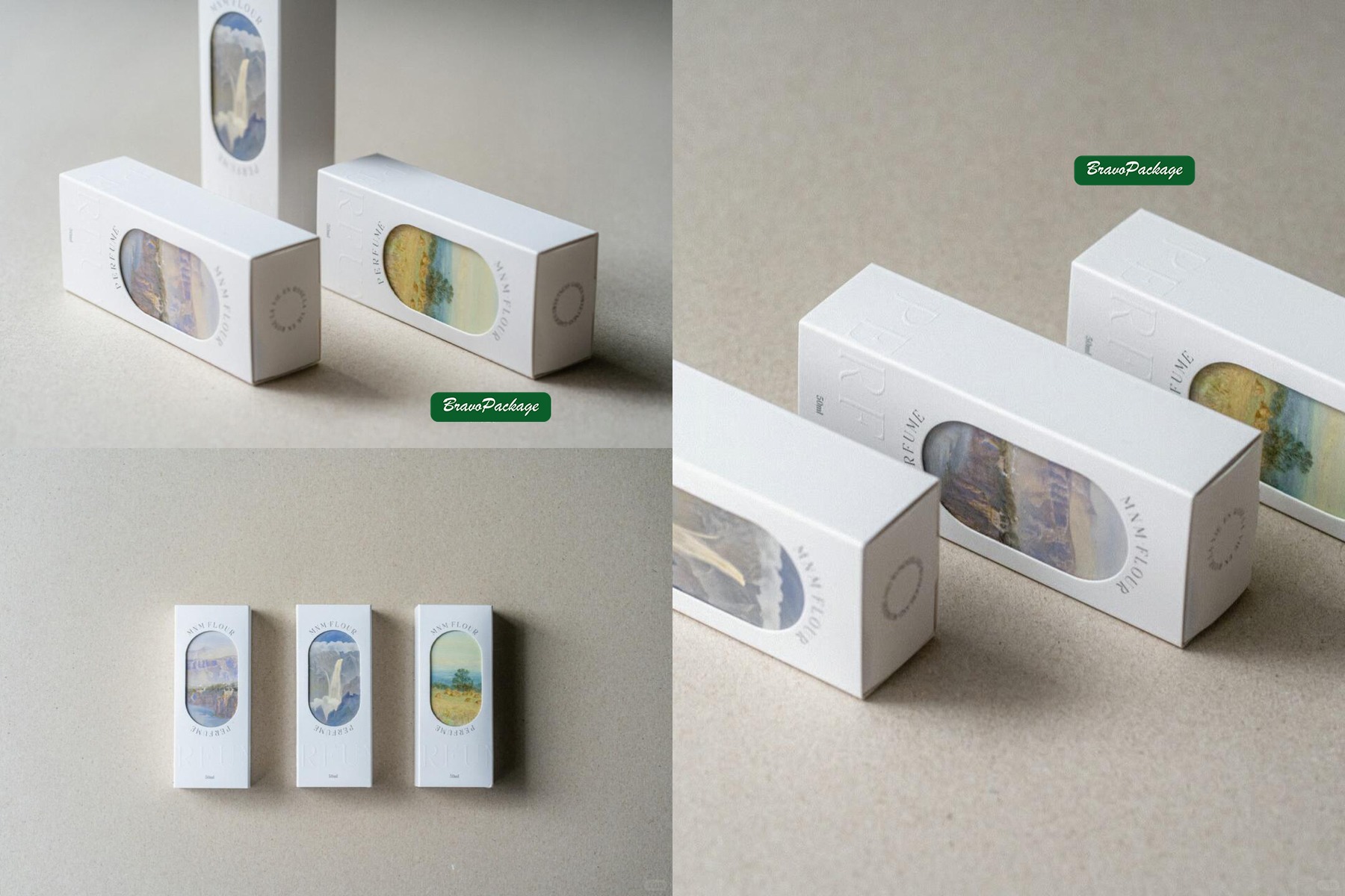 High-End Perfume Box with Simple Design packaging collage
