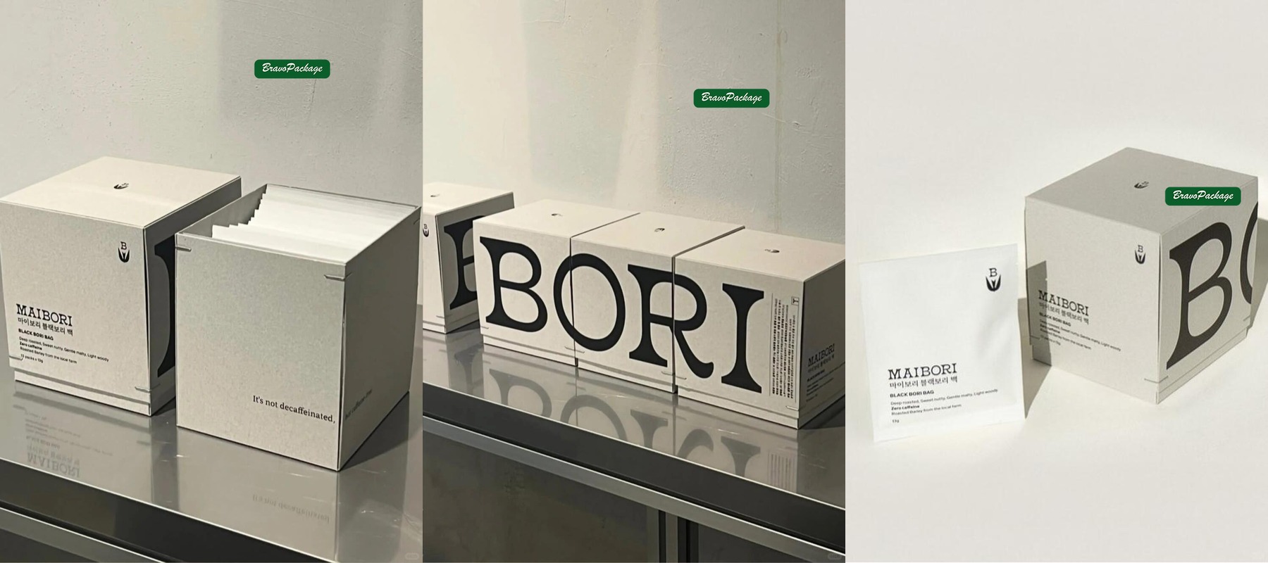 Minimal Tea Bag Box with Clean Structural Proportion packaging collage