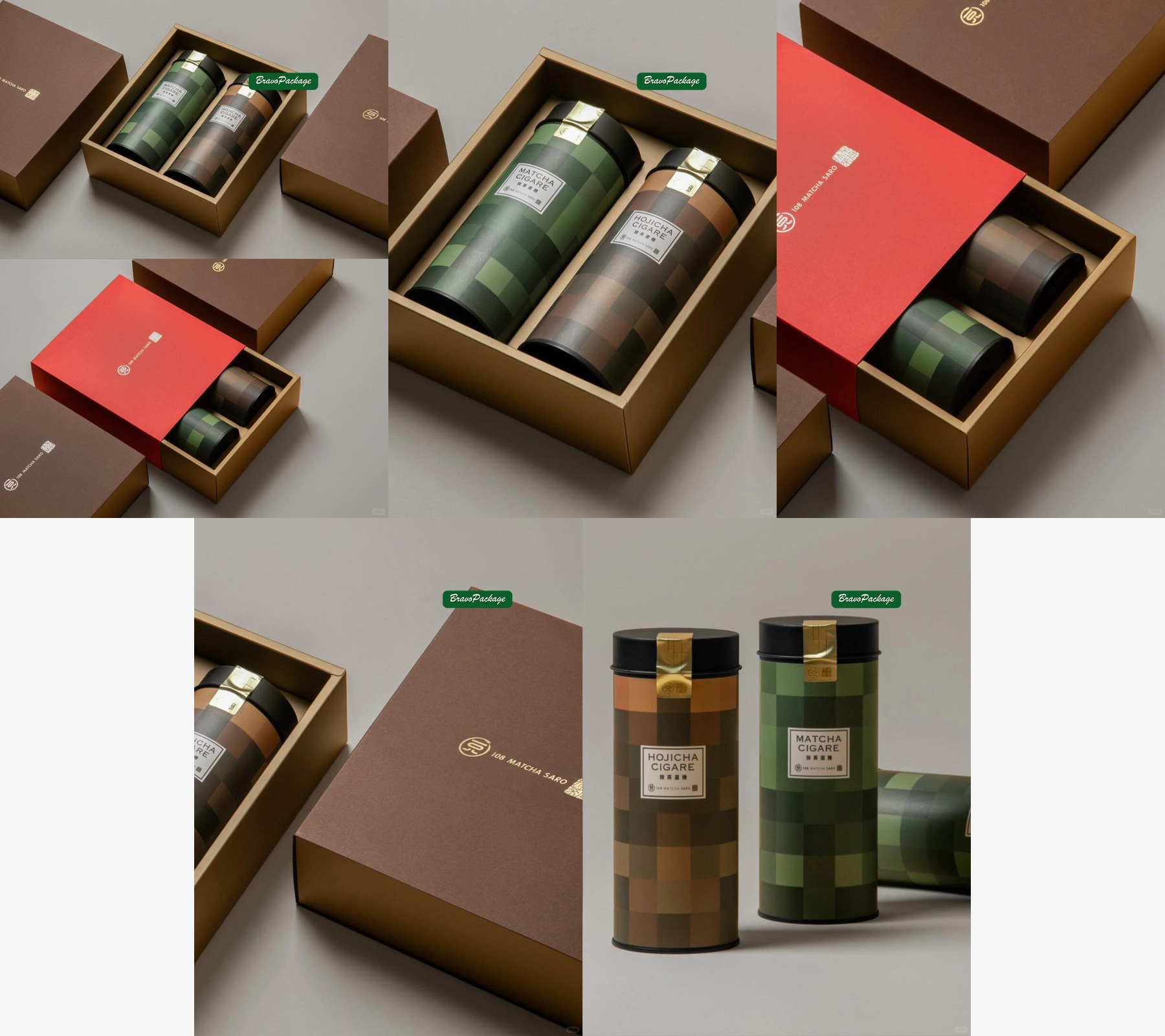 Luxury Tea Drawer Box with Elegant Product Presentation packaging collage