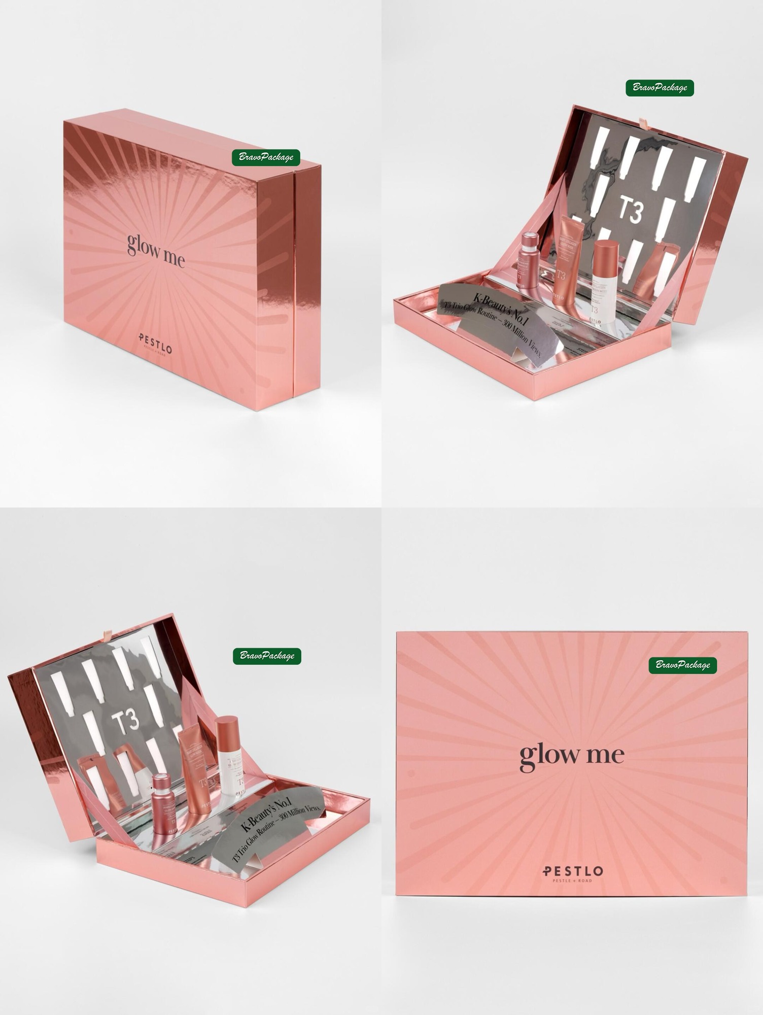 Rose Gold Skincare Folding Carton