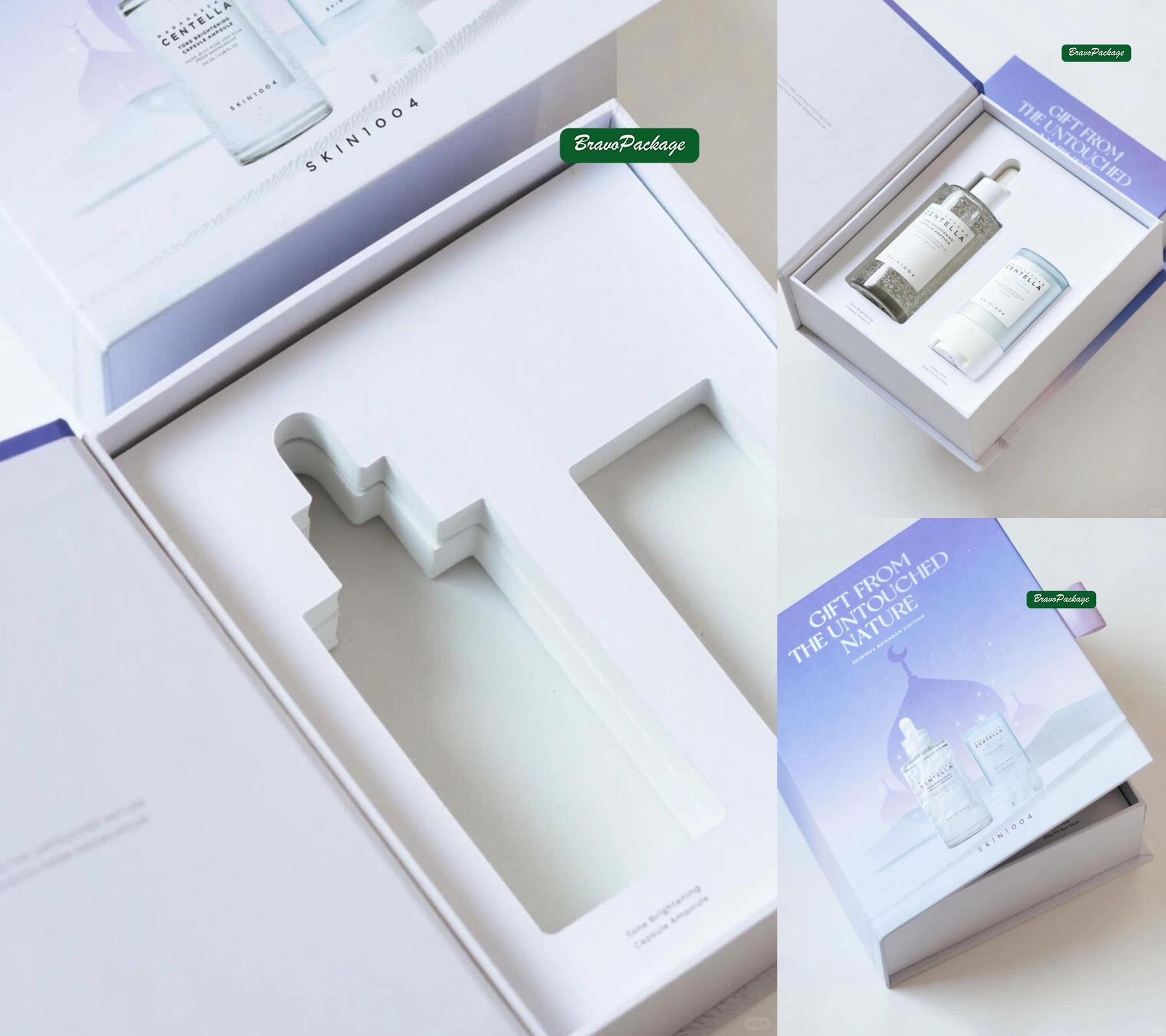 Book-Style Skincare Gift Box with Molded Paper Insert
