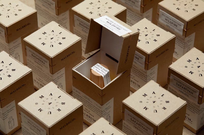 Typography-Led Perfume Box Design packaging reference 1