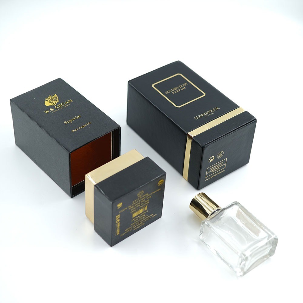 Black and Gold Perfume Packaging packaging reference 2