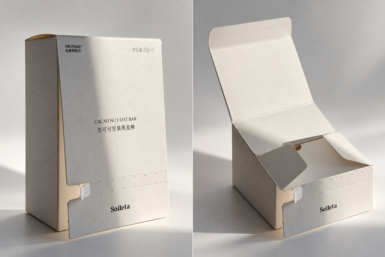 Soileta superfood snack bars packaging
