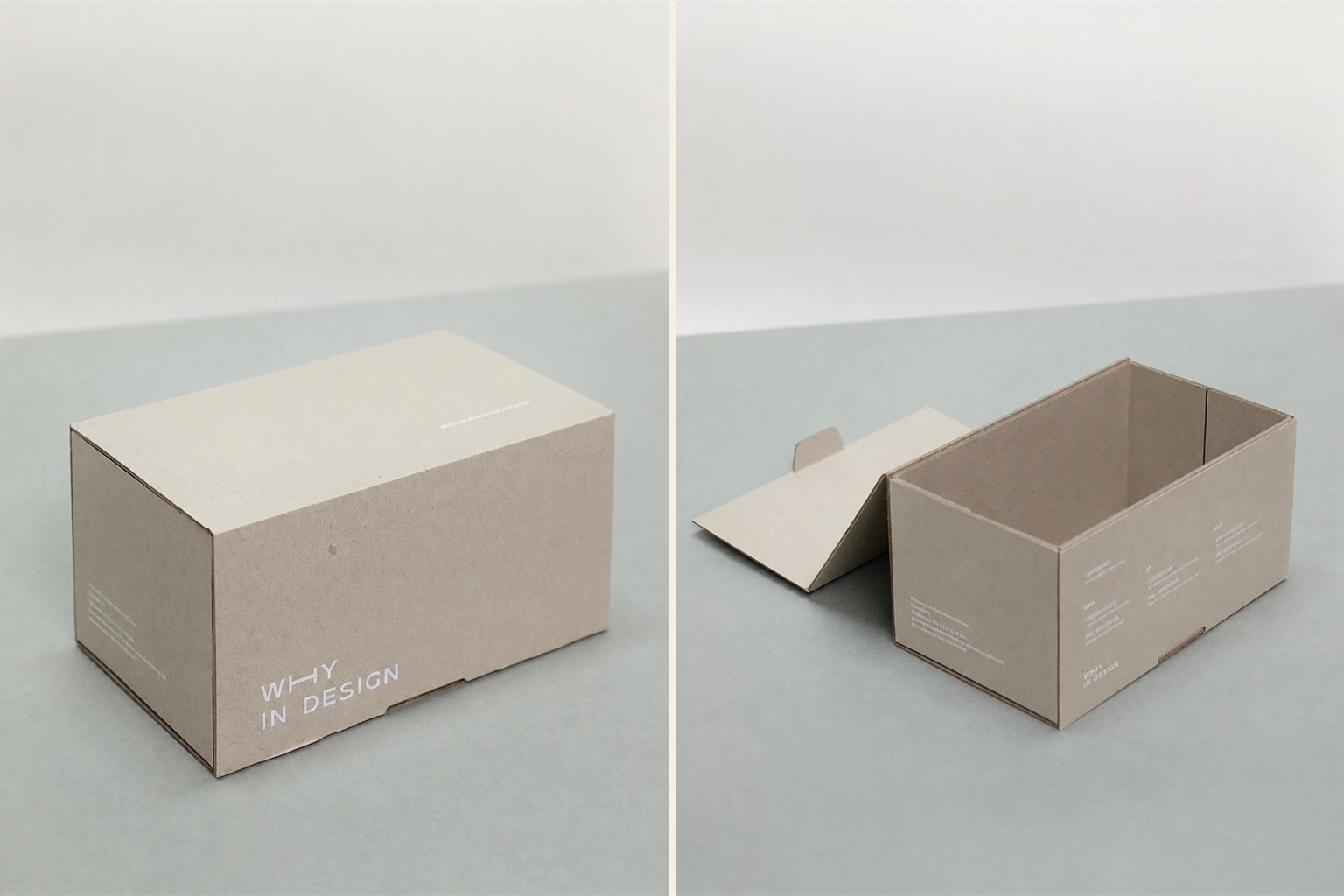 Why in Design creative studio materials packaging