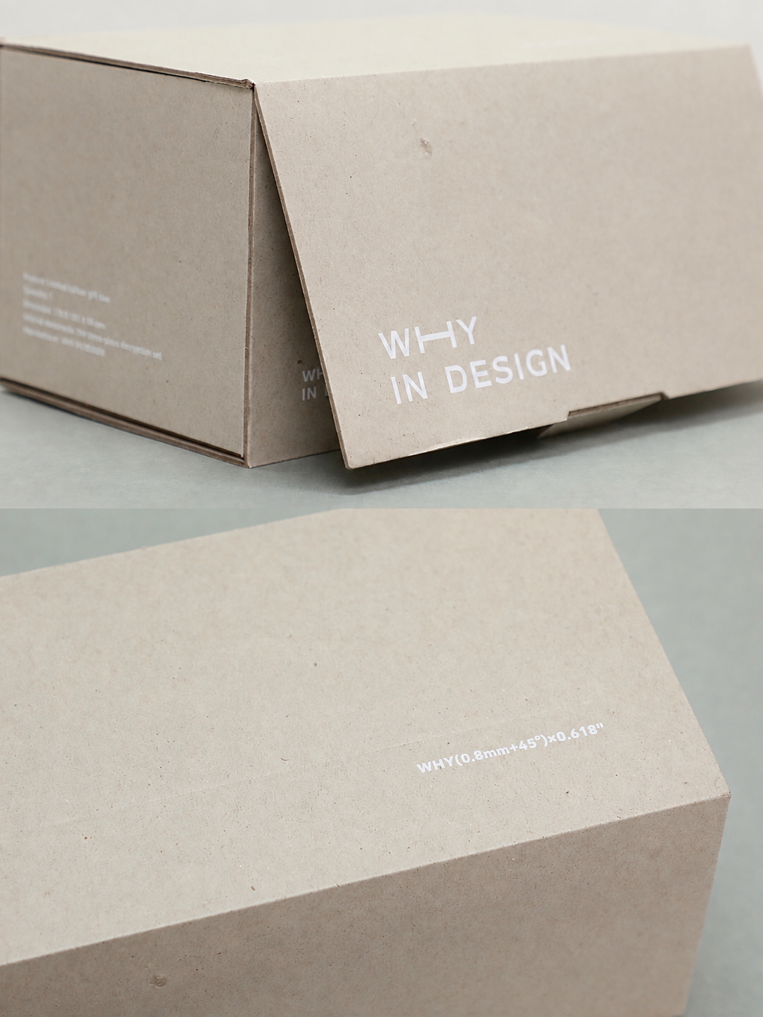 Why in Design creative studio materials packaging