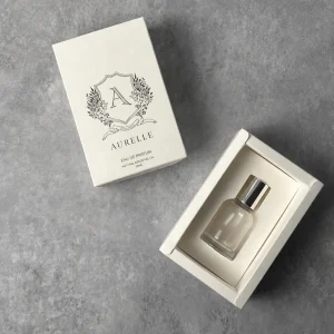 AURELLE Cream Perfume Box with Fitted Insert