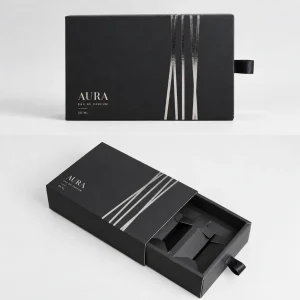 Black Silver Sliding Perfume Box