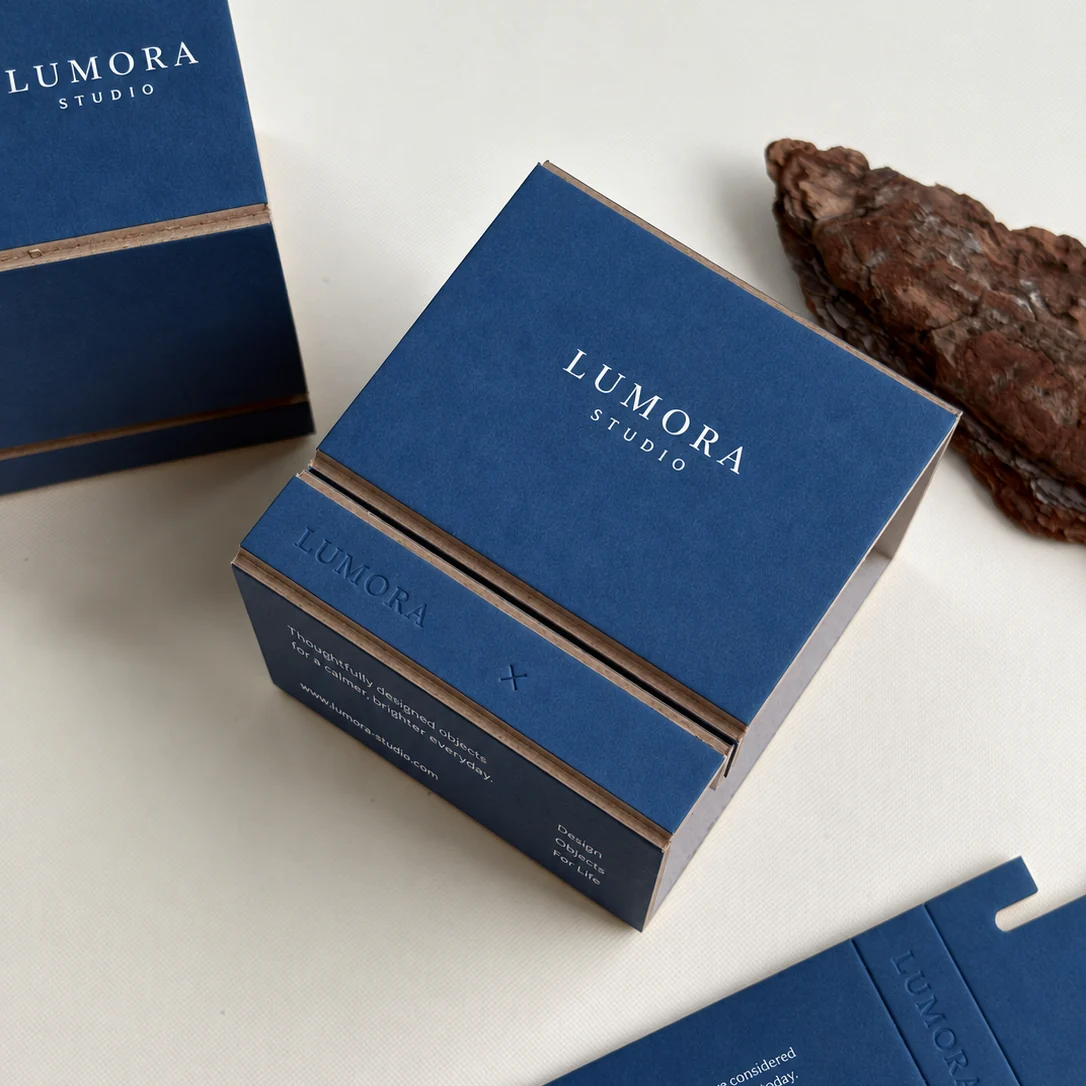 Blue grayboard two-piece folding box