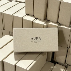 Champagne specialty paper lid and base perfume box