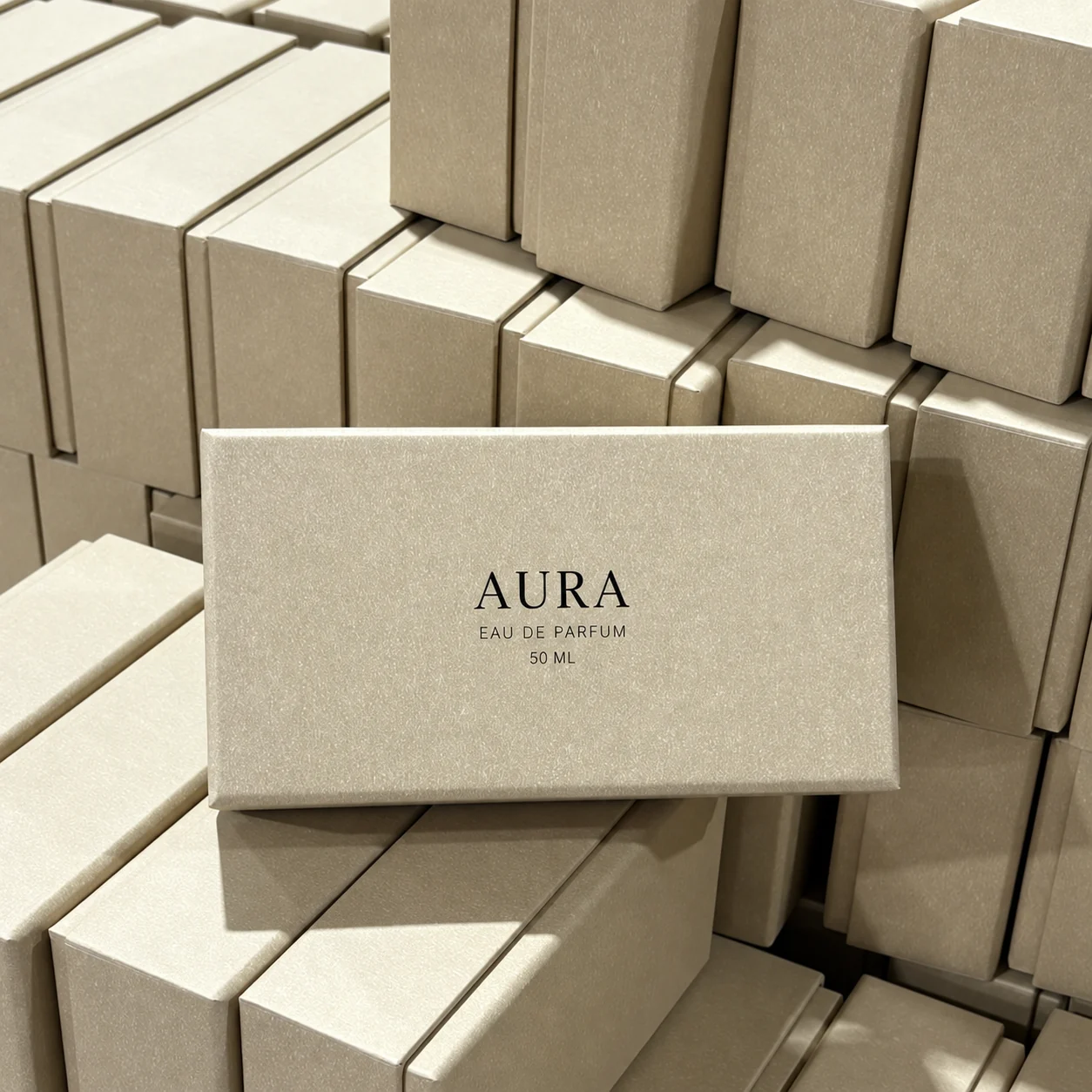 Champagne specialty paper lid and base perfume box