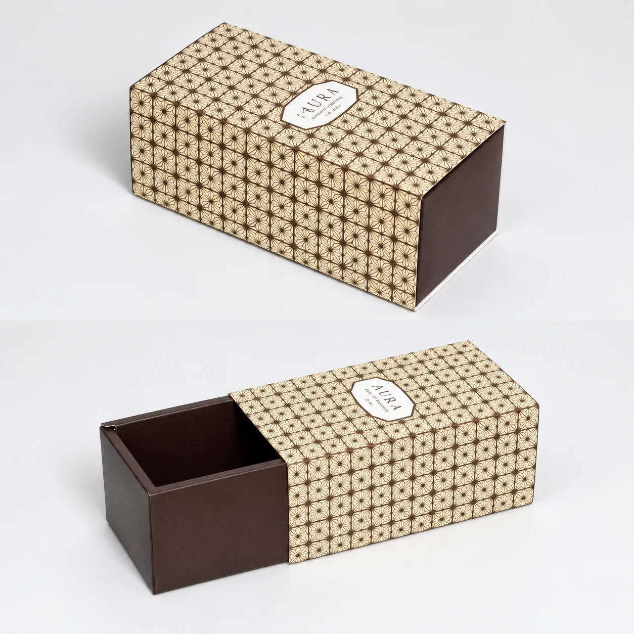 Geometric pattern sliding perfume box