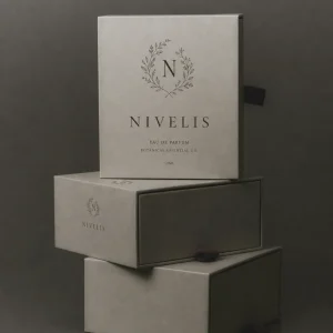 Gray Perfume Gift Box with Window Insert