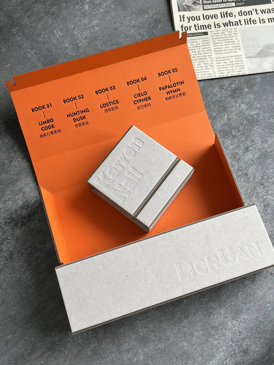 Two-piece grayboard folding box reference