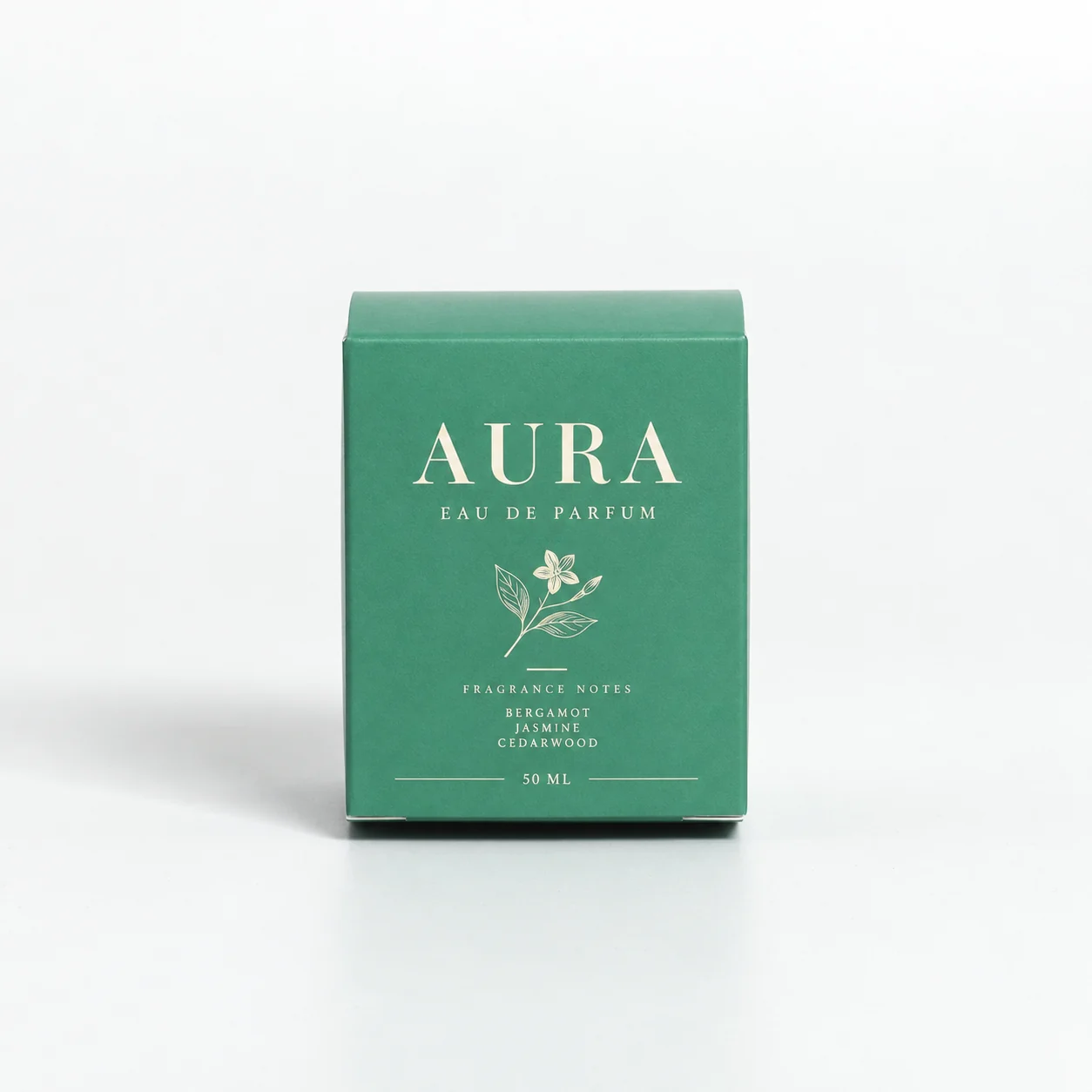Green folding perfume carton box with insert