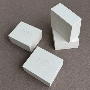 Ivory debossed lid and base perfume box set