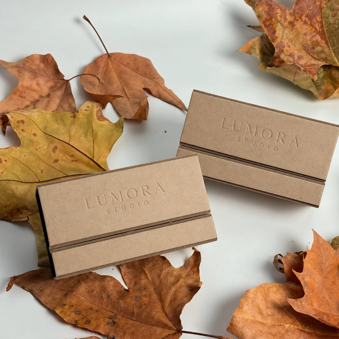 Kraft grayboard two-piece folding perfume box set