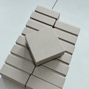Light gray cotton paper lid and base perfume box set