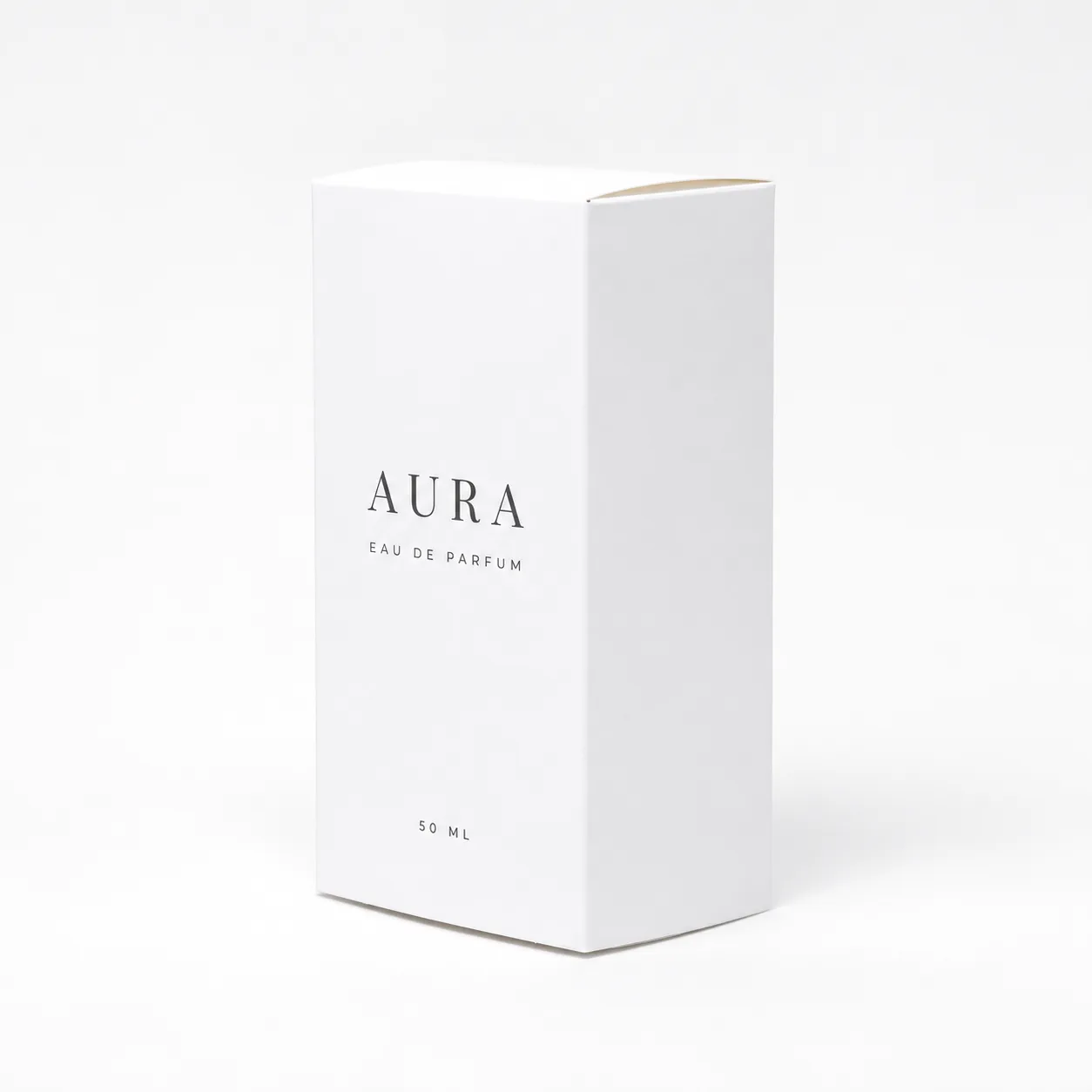 Minimal white tall sliding perfume box