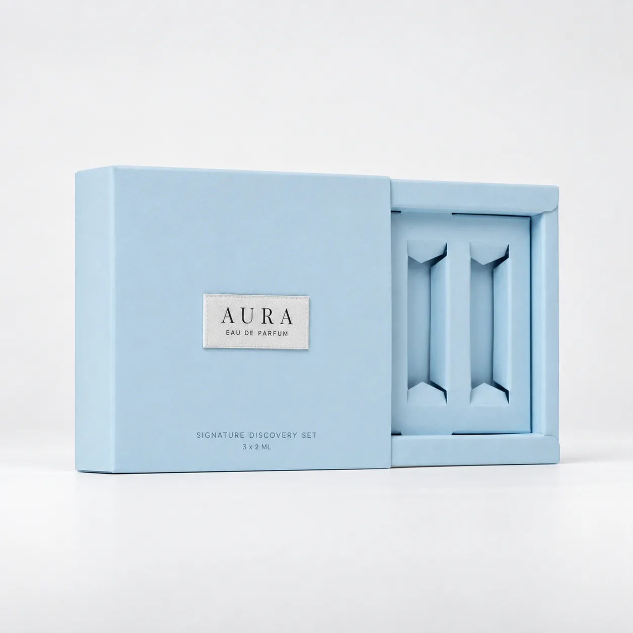 Mist blue sliding perfume box