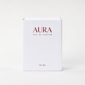 Front view white perfume mailer box