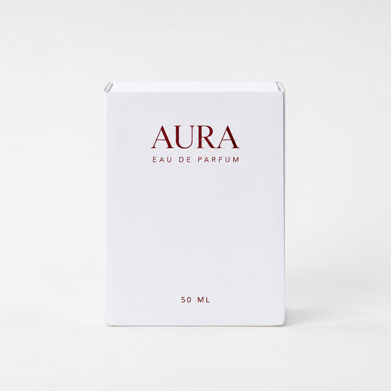 Front view white perfume mailer box