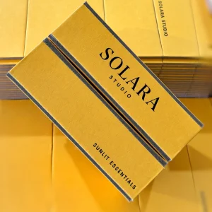 Yellow grayboard two-piece folding box