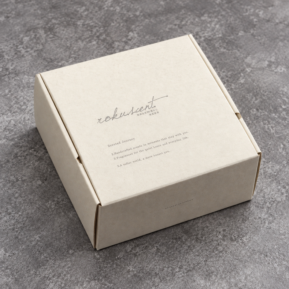 Closed cream fragrance set mailer box with printed lid branding