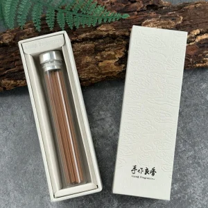 Ivory cloud-texture incense gift box with glass tube and lid