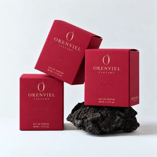 Crimson paper perfume cartons — 臻红