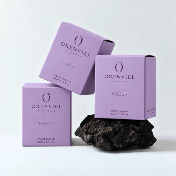 Wisteria paper perfume cartons — 藤紫