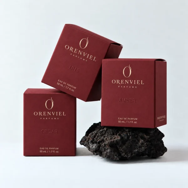 Deep Red paper perfume cartons — 栗梅